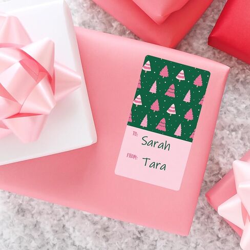 Pink Christmas Gift Tags, Peel and Stick Christmas Gift Tags - 75 Labels Pink Style Holiday Self Adhesive Gift Wrap Tags for Girls in Saudi Arabia