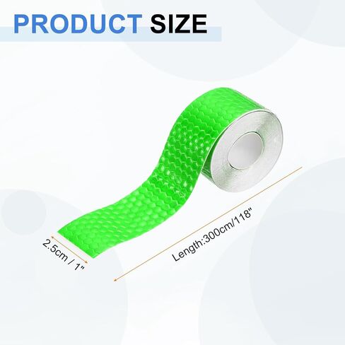 HARFINGTON 3 Rolls Reflective Tape 1" x 118" High Visibility Reflective Adhesive Stickers Outdoor Waterproof for Trailer Trucks Bike Car Motorcycle Helmet Mailbox, Green in Saudi Arabia