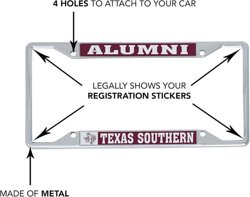 Desert Cactus Texas Southern University Car Accessories Tigers Metal License Plate Frame and Tag Holder for Front or Rear of Car (Alumni) in Saudi Arabia