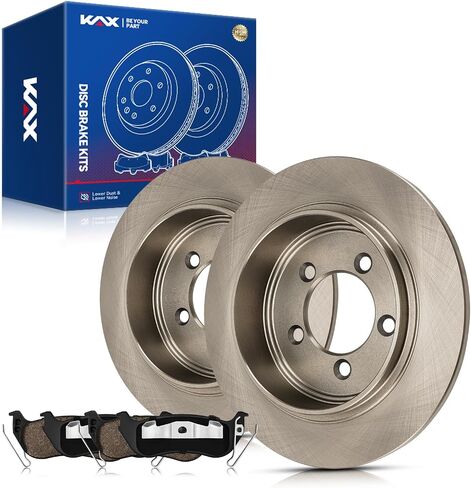 طقم الفرامل الخلفية من KAX، وسادات فرامل ودوارات من السيراميك من ألياف الكربون | يناسب Ford Explorer 2006-2010، Ford Explorer Sport Trac 2007-2010، Mercury Mountaineer 2006-2010، مجموعة فرامل بديلة للسيارات in Kuwait