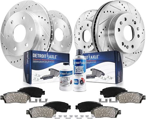 Detroit Axle - Brake Kit for Chevy GMC Silverado Suburban Sierra 1500 Yukon Avalanche Escalade Drilled Disc Brakes Rotors Ceramic Brake Pads Replacement : 12.99" inch Front & 13.58" inch Rear Rotor in Saudi Arabia