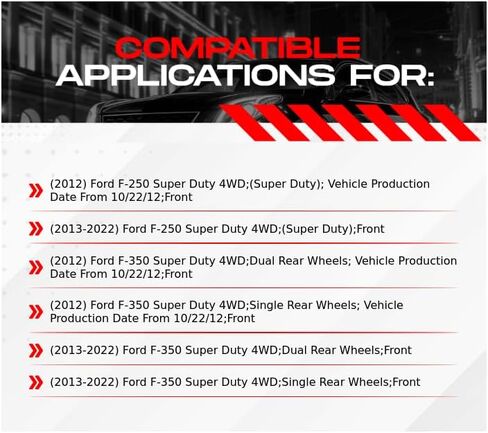 R1 Concepts Front Brake Kit For 2012-2022 Ford F-250, F-350| Drilled Slotted Brake Rotors| Semi-Metallic Brake Pads and Rotors Kit| Hardware included in Saudi Arabia