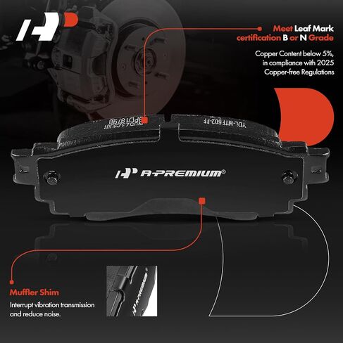 A-Premium 11.06 inch (280.9 mm) Rear Solid Disc Brake Rotors + Ceramic Pads Kit Compatible with Select Toyota and Lexus Models - Camry, RAV4, Corolla Cross, Avalon, Venza, C-HR, ES350, UX200, 6-PC Set in Saudi Arabia