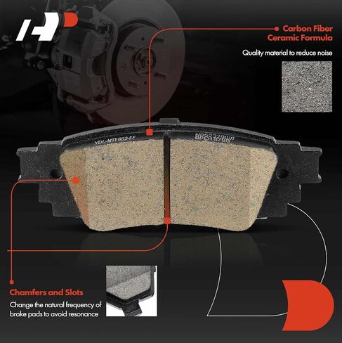 A-Premium 11.06 inch (280.9 mm) Rear Solid Disc Brake Rotors + Ceramic Pads Kit Compatible with Select Toyota and Lexus Models - Camry, RAV4, Corolla Cross, Avalon, Venza, C-HR, ES350, UX200, 6-PC Set in Saudi Arabia