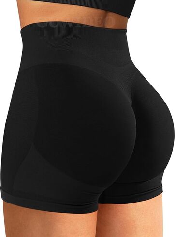 Mid Rise Scrunch Butt Lifting Shorts for Women Seamless Workout Biker Yoga Gym Compression Shorts 5" in Saudi Arabia