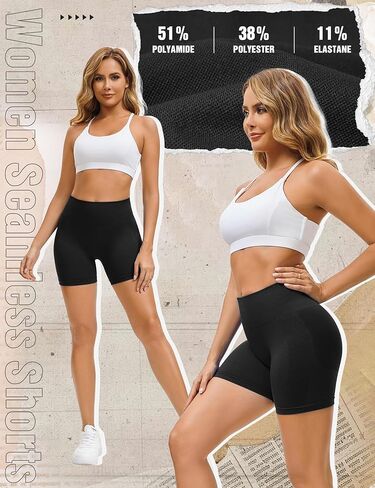 Mid Rise Scrunch Butt Lifting Shorts for Women Seamless Workout Biker Yoga Gym Compression Shorts 5" in Saudi Arabia