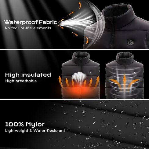 Heated Vest Men with Battery Pack Included 16000mAh, Lightweight 15-Zones Electric Warming Heating Vests for Winter in Saudi Arabia
