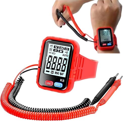 Wristband Multimeter Digital Tester – Portable Smart Multimeter & Analyzers with Backlight, High-Precision Voltage Current Resistance Capacitance Tester, Continuity Testing for Electricians in Saudi Arabia
