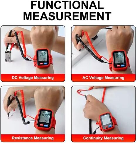 Wristband Multimeter Digital Tester – Portable Smart Multimeter & Analyzers with Backlight, High-Precision Voltage Current Resistance Capacitance Tester, Continuity Testing for Electricians in Saudi Arabia