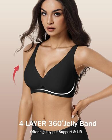 Aubrasen Deep V Wireless Seamless Push Up Bras for Women - Comfort Bralette for Everyday Wear in Saudi Arabia