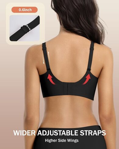 Aubrasen Deep V Wireless Seamless Push Up Bras for Women - Comfort Bralette for Everyday Wear in Saudi Arabia
