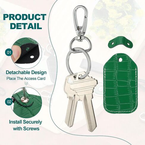 PATIKIL Leather Key Fob Genuine Leather Keys Cover RFID Key Fob Protector Air Tag Holder Case in Saudi Arabia