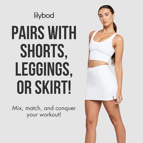 Lilybod AVA Sports Bra – Moisture‑Wicking, Removable Cups, Long Line Double Layer Bust Workout Performance Bra in Saudi Arabia