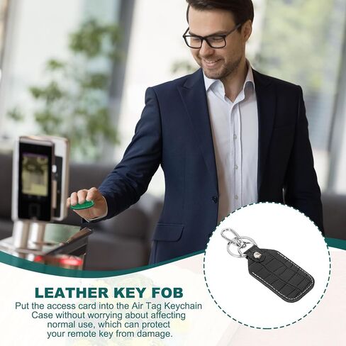 PATIKIL Leather Key Fob Genuine Leather Keys Cover RFID Key Fob Protector Air Tag Holder Case in Saudi Arabia