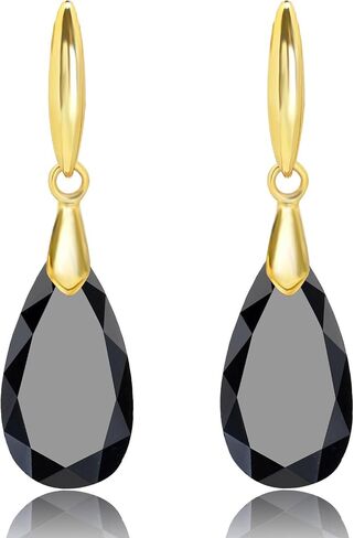 Earrings For Women Natural Lapis Dangle Earrings for Women 18K Plated Gold Tiger Eye Leverback Earrings Teardrop Drop Earrings Trendy Natural Rose Quartz Onyx Healing Stone Dangle Drop Earrings Jewelry for Gifts in Kuwait