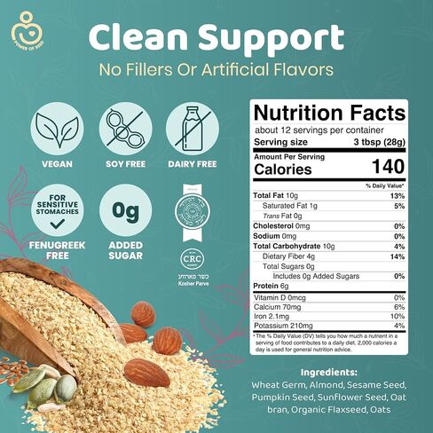 Milkrush Lactation Support for Breastfeeding - Oats Seeds & Almond Lactation Drink Mix - Milk Booster for Breastfeeding Superfood Mix with Omega 3, Iron & Calcium - Kosher Certified - 12oz Bag in Saudi Arabia