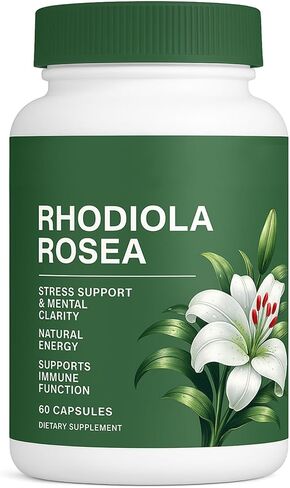 Floraviva Rhodiola Rosea Capsules, Natural Adaptogenic Herb, 500mg Organic Rhodiola Rosea Extract Supplement for Stress Support, Balance Energy, Immune Function, Non-GMO, 60 Vegan Capsules in Saudi Arabia