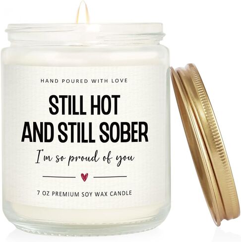 Sobriety Gifts for Women Men, 1 Year 2 Year Sober Gifts - Handmade Lavender Scented Candle(7oz), Best Sobriety Recovery Gift, Sober Celebration, Anniversary, Proud of You Presents for Her in Saudi Arabia