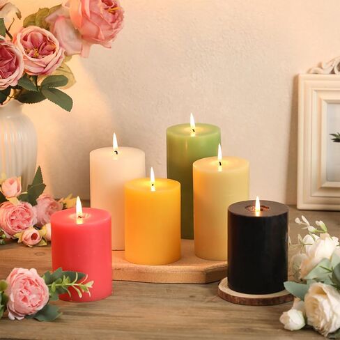 Black Pillar Candles Set of 3, Black Candles for Halloween Decorations, Width 3" High 4" 5" 6" Unscented Smokeless Soy Wax Candle, Suitable for Gothic, Industrial, Minimalist and Dark Style Candle in Saudi Arabia