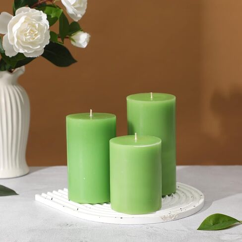 Black Pillar Candles Set of 3, Black Candles for Halloween Decorations, Width 3" High 4" 5" 6" Unscented Smokeless Soy Wax Candle, Suitable for Gothic, Industrial, Minimalist and Dark Style Candle in Saudi Arabia