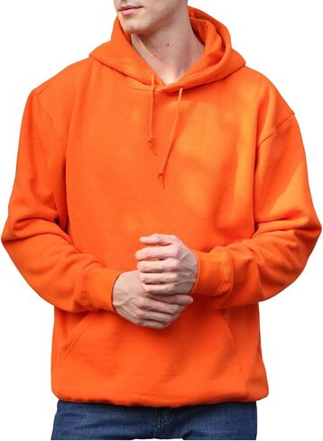 Solid Color Hoodie – 10oz Fleece Sweatshirt for Men, Soft & Durable Fabric with Stretch Cuffs and Hem in Saudi Arabia