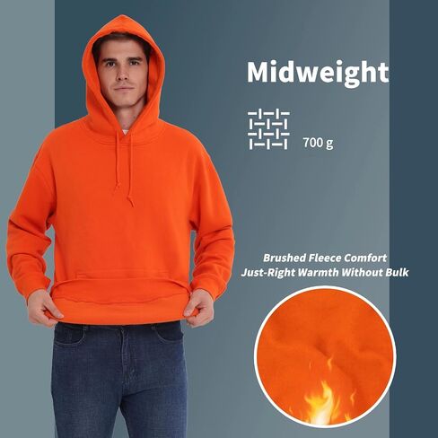 Solid Color Hoodie – 10oz Fleece Sweatshirt for Men, Soft & Durable Fabric with Stretch Cuffs and Hem in Saudi Arabia