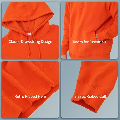 Solid Color Hoodie – 10oz Fleece Sweatshirt for Men, Soft & Durable Fabric with Stretch Cuffs and Hem in Saudi Arabia