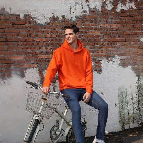 Solid Color Hoodie – 10oz Fleece Sweatshirt for Men, Soft & Durable Fabric with Stretch Cuffs and Hem in Saudi Arabia