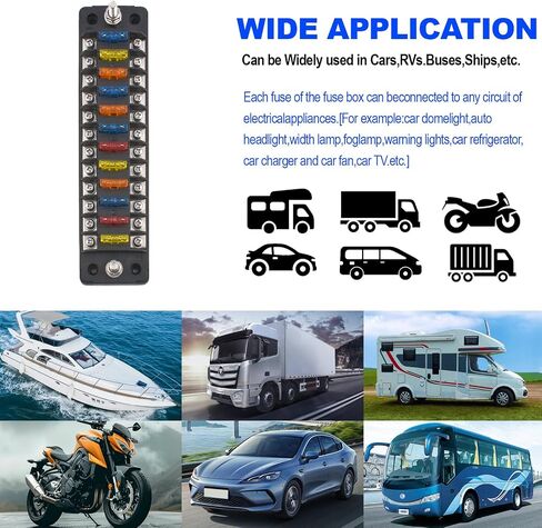 Fuse Block Blade Marine Fuse Panel Fuse Box ATC/ATO Waterproof Cover Negative Bus Included No LED Indicator for Car Boat Yacht RV Trailer Truck SUV (6Way) in Saudi Arabia