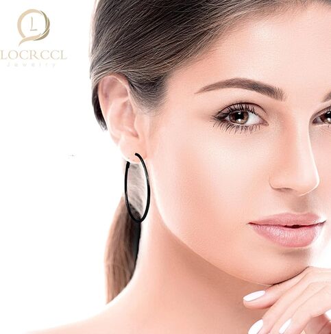 Stainless Steel Gold Hoop Earrings for Women Hypoallergenic Plated Earrings Jewelry in Saudi Arabia