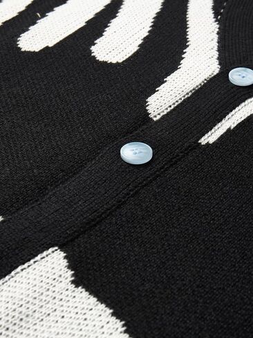 SHENHE Men's Graphic Sweater Button Down Long Sleeve V Neck Cardgian Sweater Streetwear in Saudi Arabia