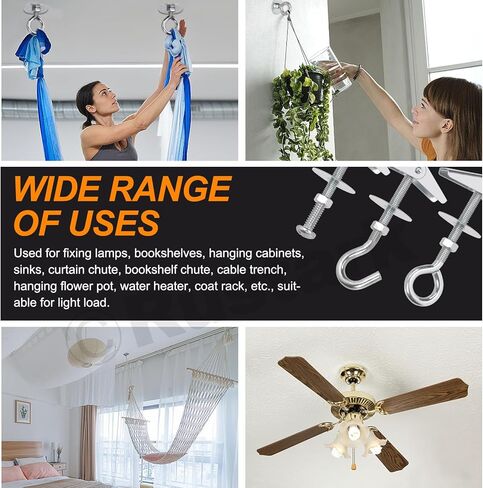 15Pcs M6 O-Shaped Eye Bolt Toggle Anchor Assortment Kit Toggle Anchors Spring Toggle Wing Bolts Heavy Duty Eye Bolt Butterfly Toggle Anchors for Drywall Hanging Plants in Kuwait