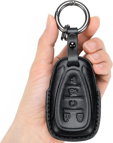 for Chevy Key Fob Cover Genuine Leather with Keychain,Leather Key Case Protector Compatible with 2016-2019 Chevy Malibu Camaro Cruze Traverse Spark Sonic 2020 2021 Blazer in Saudi Arabia