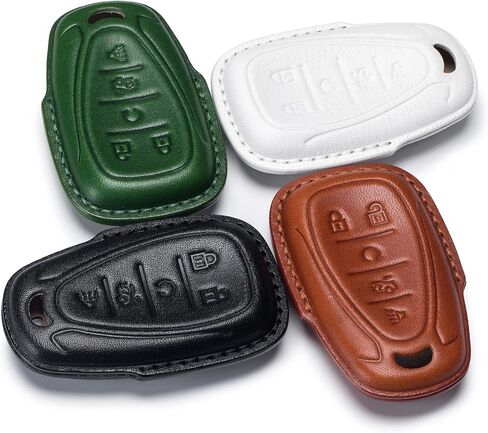 for Chevy Key Fob Cover Genuine Leather with Keychain,Leather Key Case Protector Compatible with 2016-2019 Chevy Malibu Camaro Cruze Traverse Spark Sonic 2020 2021 Blazer in Saudi Arabia