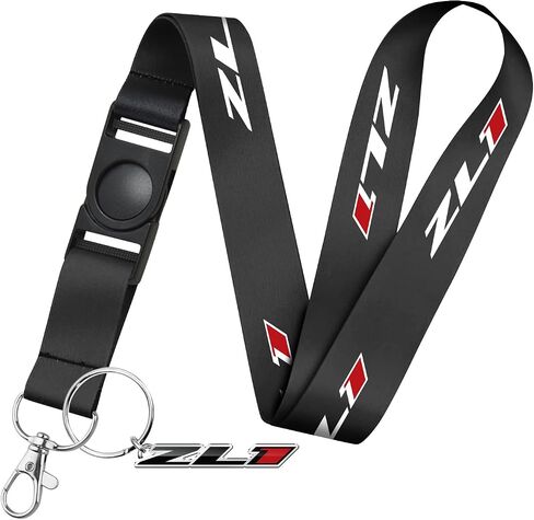 iPick Image for Chevrolet Camaro ZL1 Logo Die-Cut Metal Key Chain Key-Charm with Black Lanyard Strap, Exclsive Official Licensed Product in Saudi Arabia