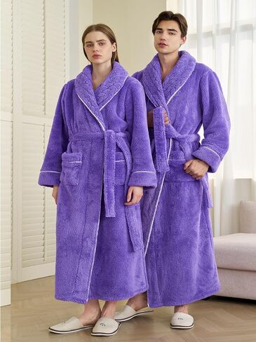 Soft Warm Teddy Fleece Bathrobe Long Plush Robe for Women in Saudi Arabia