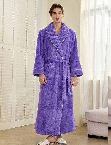 Soft Warm Teddy Fleece Bathrobe Long Plush Robe for Women in Saudi Arabia