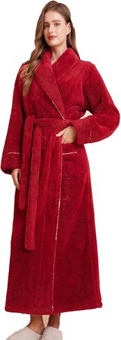 Soft Warm Teddy Fleece Bathrobe Long Plush Robe for Women in Saudi Arabia