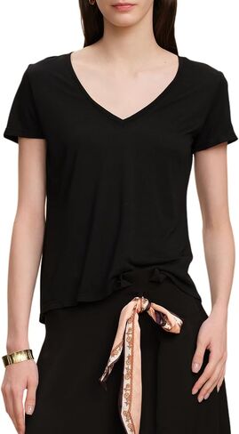 100% Mulberry Silk Tee Shirt for Women Basic T-Shirts Short Sleeve V Neck Soft Tops Summer Spring Dressy Casual Tees in Saudi Arabia