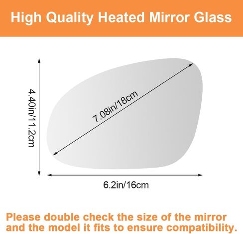 Senzeal Driver Side Heated Mirror Glass Replacement for Volkswagen Golf GTI MK5 Golf Rabbit 2006-2009 VW Jetta Passat 2005-2010 EOS 2007-2008 R32 2008 (Left Side) in Saudi Arabia