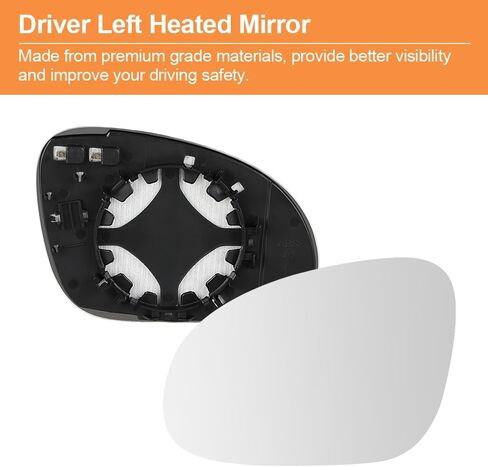 Senzeal Driver Side Heated Mirror Glass Replacement for Volkswagen Golf GTI MK5 Golf Rabbit 2006-2009 VW Jetta Passat 2005-2010 EOS 2007-2008 R32 2008 (Left Side) in Saudi Arabia