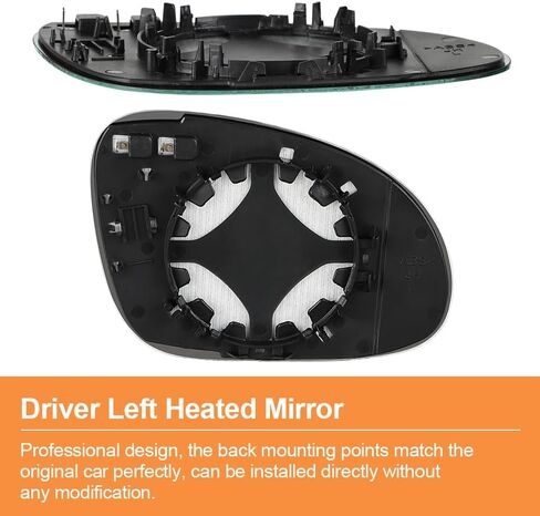 Senzeal Driver Side Heated Mirror Glass Replacement for Volkswagen Golf GTI MK5 Golf Rabbit 2006-2009 VW Jetta Passat 2005-2010 EOS 2007-2008 R32 2008 (Left Side) in Saudi Arabia