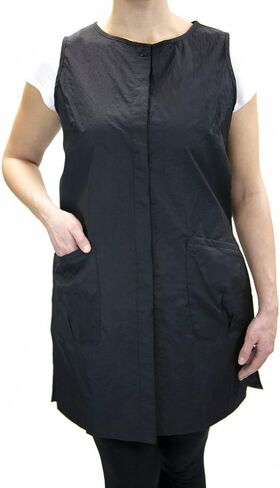 Long Snap Stylist Vest with Zipper Pockets by Charlene® (M, Black) in Kuwait