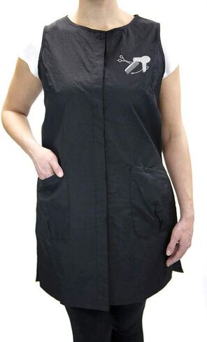 Long Snap Stylist Vest with Zipper Pockets by Charlene® (M, Black) in Kuwait