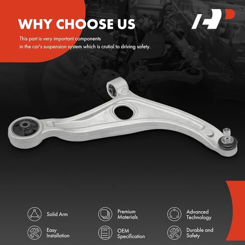 A-Premium Front Right Lower Control Arm, with Ball Joint & Bushing, Compatible with Hyundai Sonata 2011-2015, Azera 2015-2017 & Kia Optima 2011-2016 in Saudi Arabia
