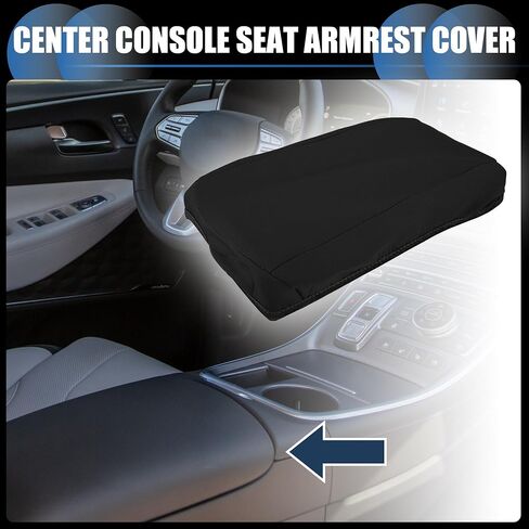 Armrest Protector Cover Pad, for Hyundai Santa Fe 2019-2020 Neoprene Fabric Black, 1 Pc in Saudi Arabia
