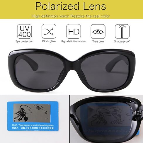 ADE WU Rectangle Sunglasses for Women Polarized UV Protection Black Tortoise Shell Frame in Saudi Arabia