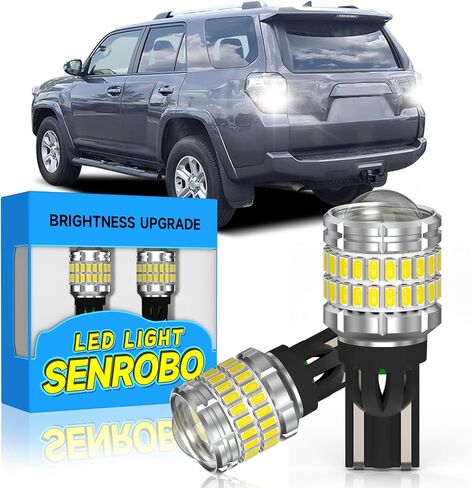 921 912 مصباح إضاءة عكسي LED مناسب لسيارة Toyota 4Runner 2001-2024، لمبة LED T15 فائقة السطوع مع عدسة، استبدال أضواء احتياطية بيضاء باردة 6000K، حزمة من 2 in Kuwait