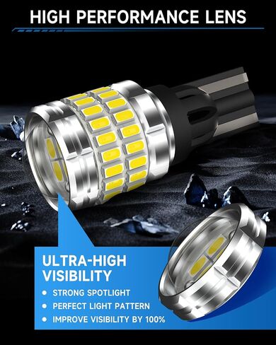 921 912 مصباح إضاءة عكسي LED مناسب لسيارة Toyota 4Runner 2001-2024، لمبة LED T15 فائقة السطوع مع عدسة، استبدال أضواء احتياطية بيضاء باردة 6000K، حزمة من 2 in Kuwait