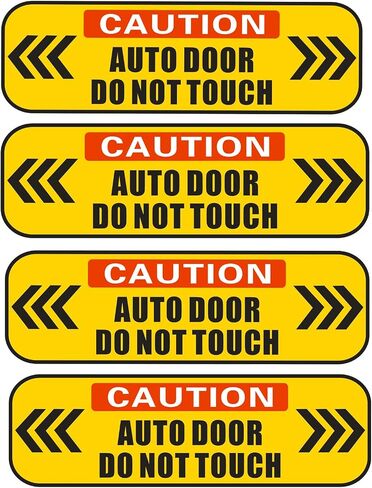 Automatic Door Stickers 4pc Vehicle Sliding Van Door Window Sticker 4.8 x 1.6 inch Self Adhesive Do Not Touch Sign Automatic Open Sign Automatic Sliding Doors Sticker in Saudi Arabia